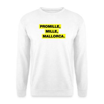 Promille, Mille, Malle - Unisex Pullover - Weiß - Vorne