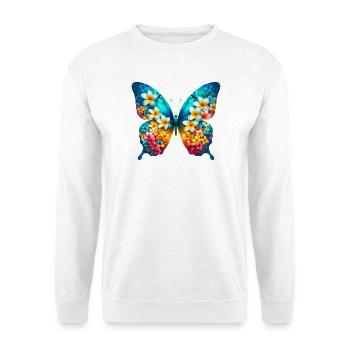Schmetterling plumeria frangipani - Unisex Pullover - Weiß - Vorne