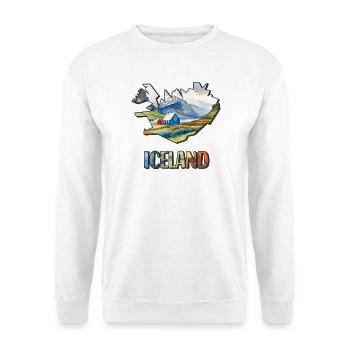 Aquarell Landkarte Island - Unisex Pullover - Weiß - Vorne