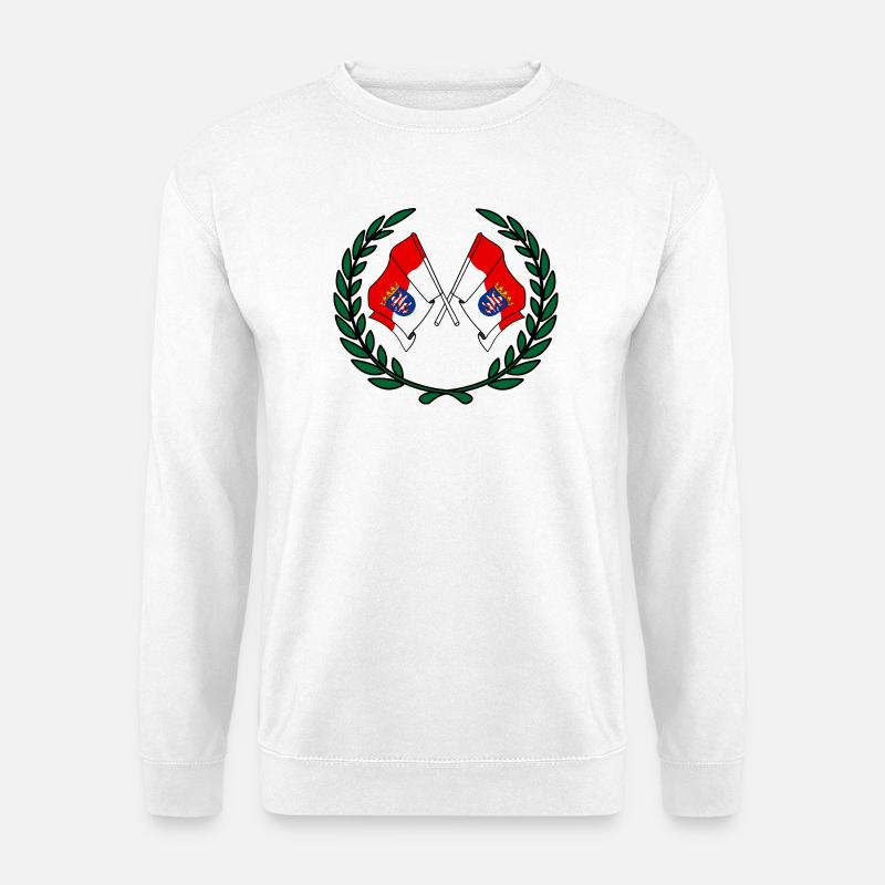 Flags Hesse laurel wreath - Unisex Sweatshirt - white