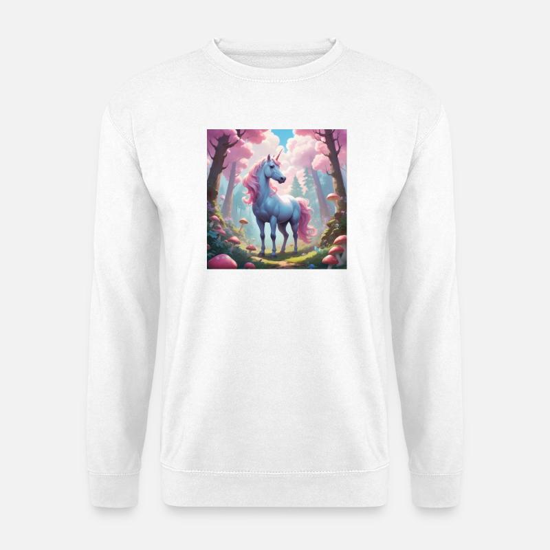 Einhorn im Zauberwald - Unisex Pullover - Weiß