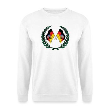 Drapeaux Couronne de laurier de la Sarre - Sweat-shirt Unisexe - blanc - Devant