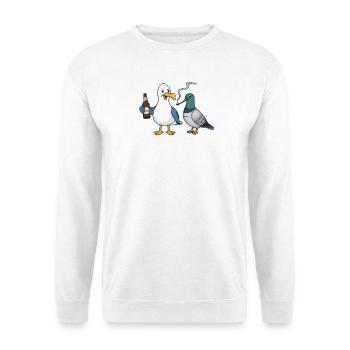 Two Birds One Stoned - Unisex Sweatshirt - white - Front