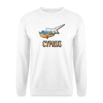 Aquarell Landkarte Zypern - Unisex Pullover - Weiß - Vorne