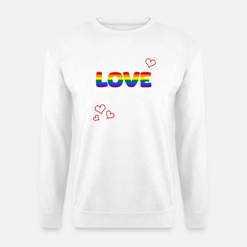 Regenbogenliebe: Love ist alles - Unisex Pullover - Weiß