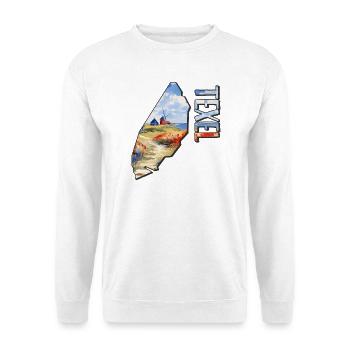 Aquarell Landkarte Texel - Unisex Pullover - Weiß - Vorne