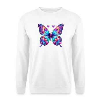 Schmetterling Herz Herzen Herzen Herz - Unisex Pullover - Weiß - Vorne