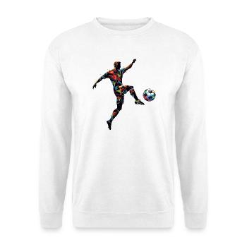 joueur de football dynamique jouant au football - Sweat-shirt Unisexe - blanc - Devant