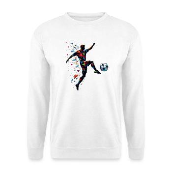 joueur de football dynamique jouant au football - Sweat-shirt Unisexe - blanc - Devant