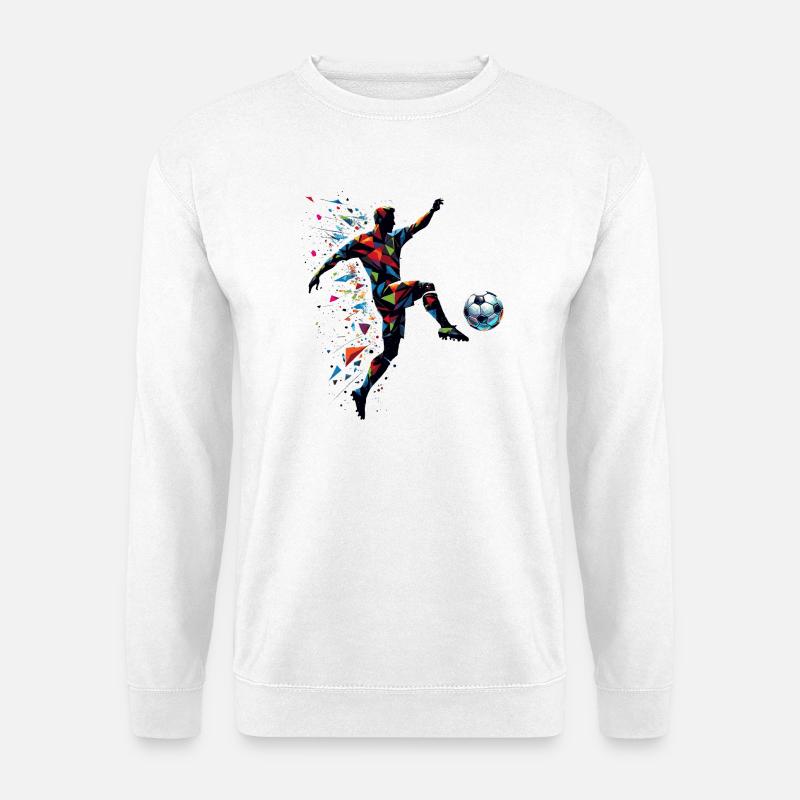 dynamic soccer player playing soccer - Unisex Sweatshirt - white