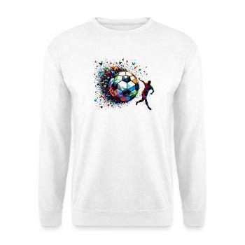 joueur de football dynamique jouant au football - Sweat-shirt Unisexe - blanc - Devant