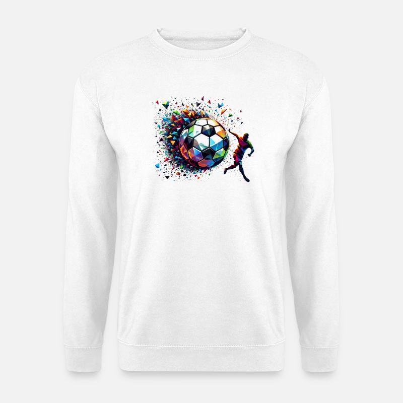 dynamic soccer player playing soccer - Unisex Sweatshirt - white