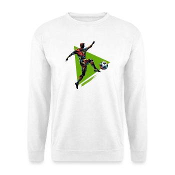 joueur de football dynamique jouant au football - Sweat-shirt Unisexe - blanc - Devant