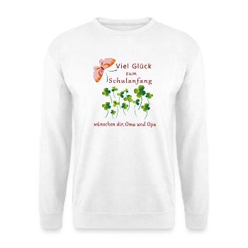 Good luck at the start of school with lucky clover - Unisex Sweatshirt - white - Front