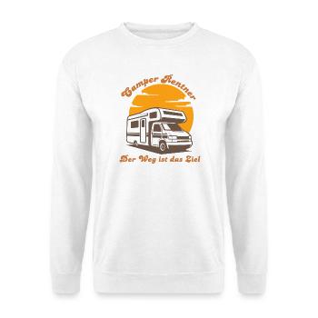 Camper Rentner Wohnmobil Rente Ruhestand retro - Unisex Pullover - Weiß - Vorne