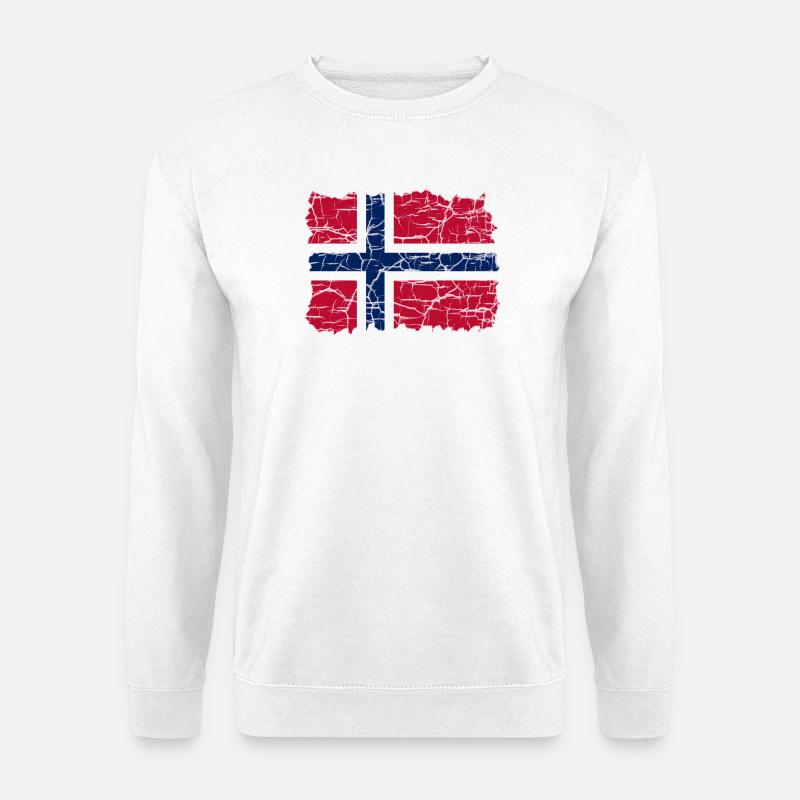 Norway Flag Style Grunge - Unisex Sweatshirt - white