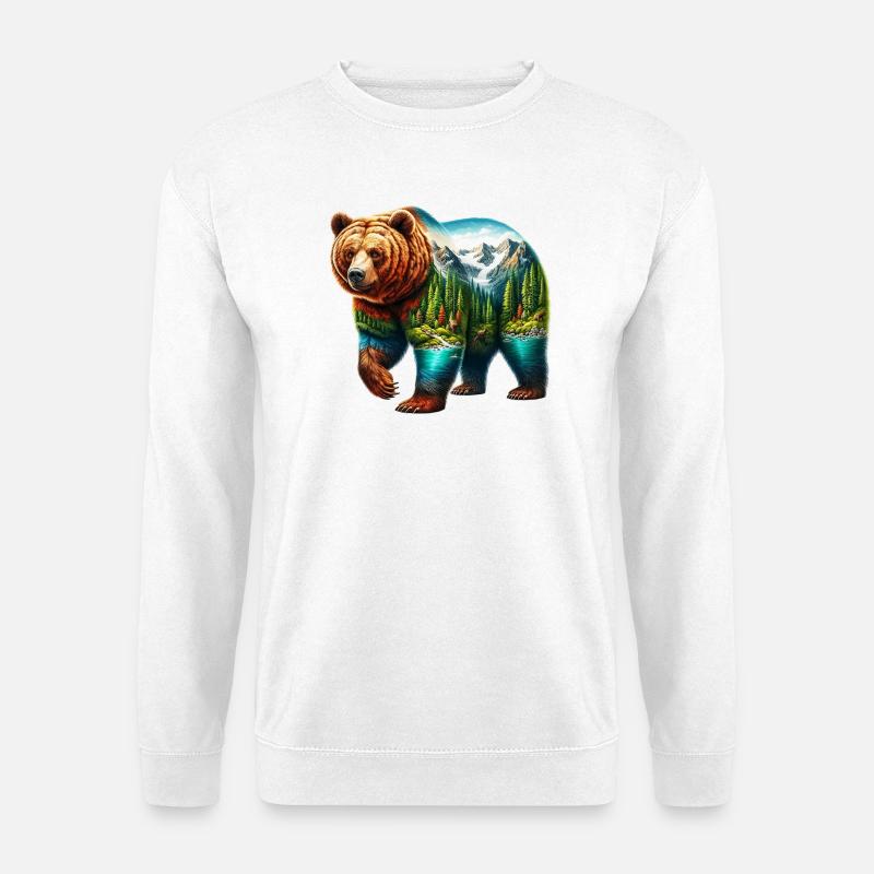 Bär - Unisex Pullover - Weiß