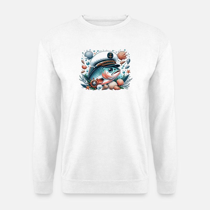 Kapitän Salmon - Unisex Pullover - Weiß