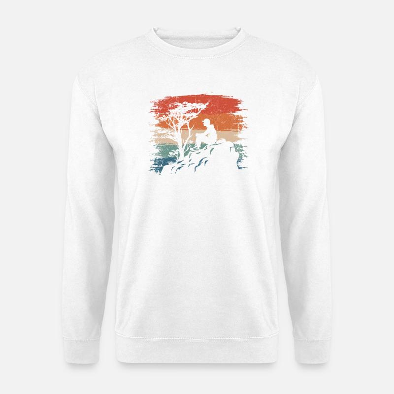 Sunset Cliff Silhouette - Unisex Sweatshirt - white