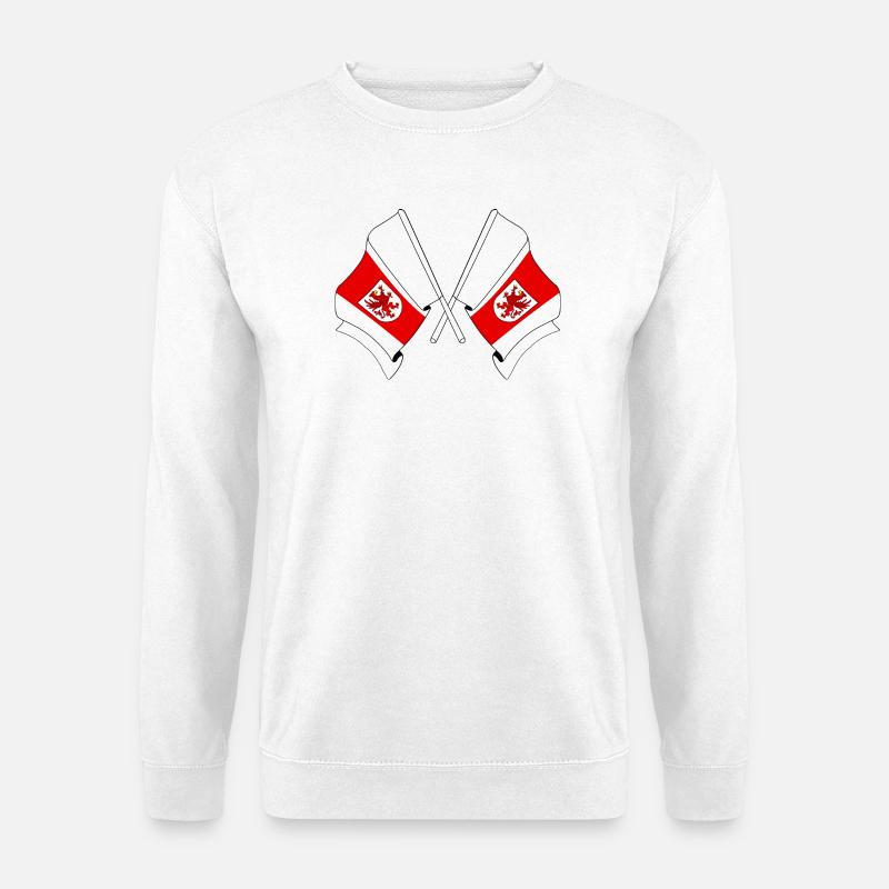 Deux drapeaux de Poméranie occidentale - Sweat-shirt Unisexe - blanc