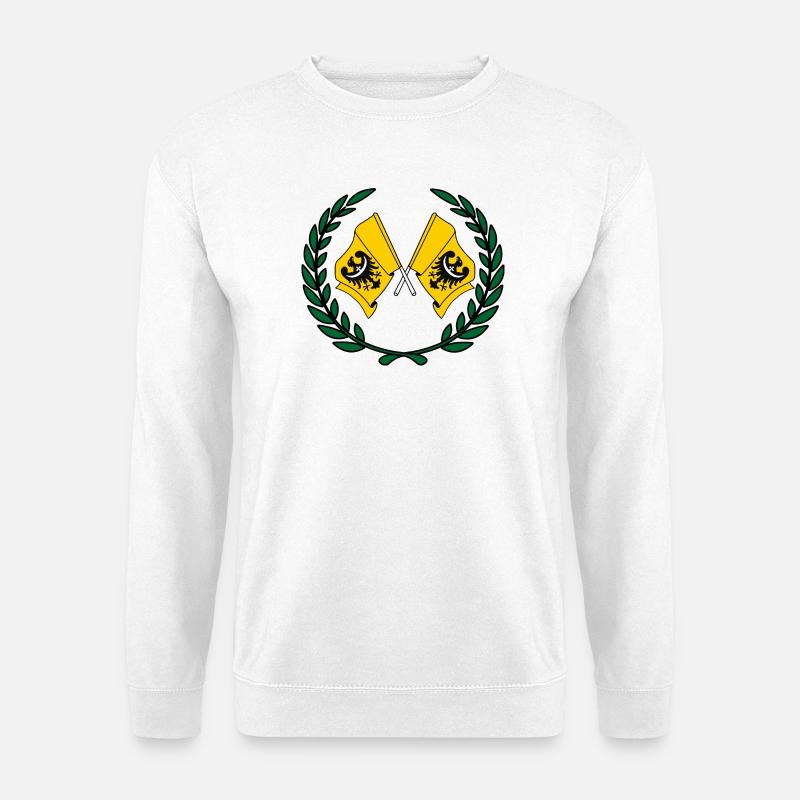 Flags Lower Silesia laurel wreath - Unisex Sweatshirt - white