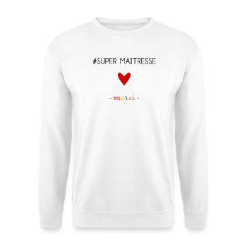 MERCI. MAÎTRESSE. MAÎTRE. MERCI MAÎTRESSE - Sweat-shirt Unisexe - blanc - Devant
