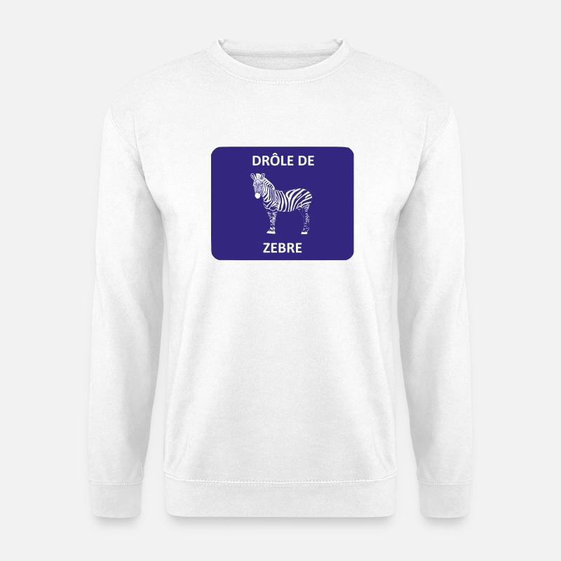 Seltsames Zebra - Unisex Pullover - Weiß