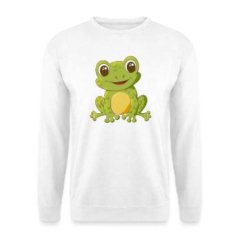 niedlich lächelnder Comic Frosch - Unisex Pullover - Weiß - Vorne