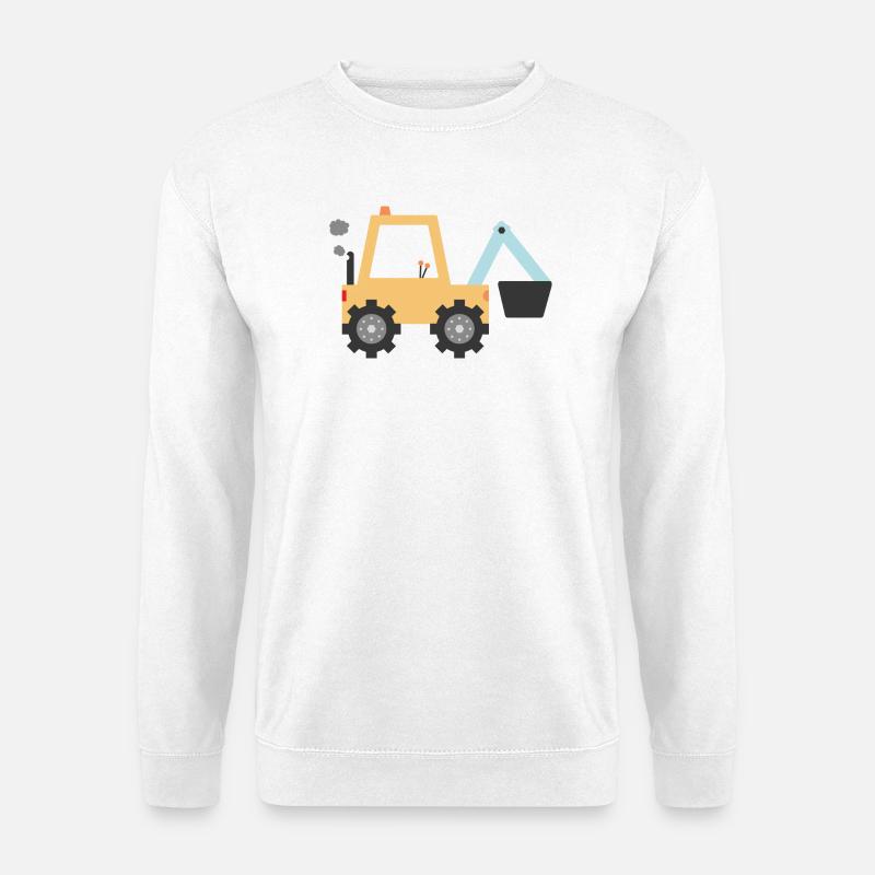Gelber Bagger - Unisex Pullover - Weiß