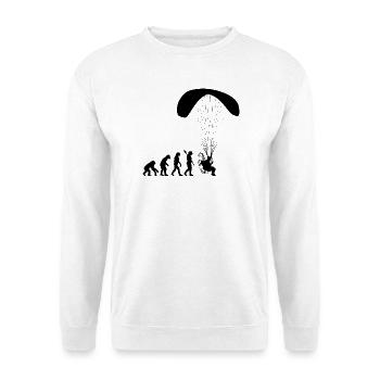 Paramotoring Human Evolution Funny - Unisex Sweatshirt - white - Front