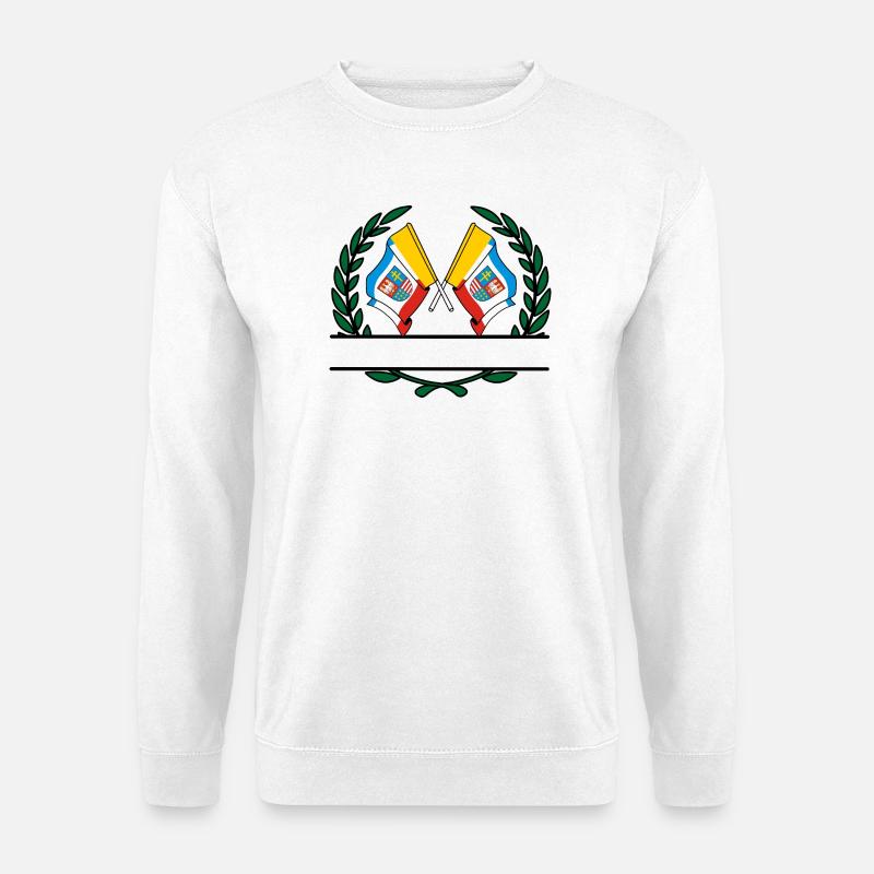 Drapeaux Sainte-Croix couronne de laurier bannière - Sweat-shirt Unisexe - blanc