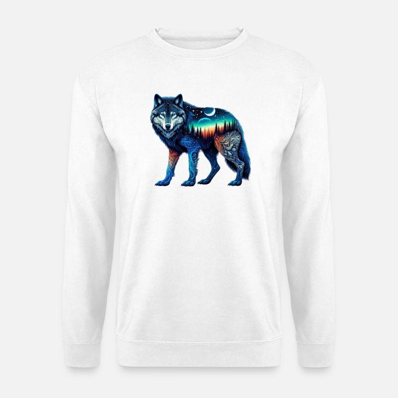 Wolf - Unisex Pullover - Weiß