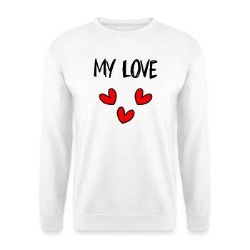 LIEBE. PAAR. GERADE VERHEIRATET. Junggesellinnenabschied. VALENTINSTAG - Unisex Pullover - Weiß - Vorne