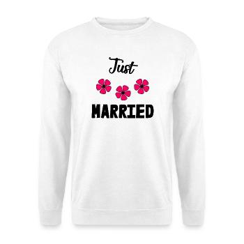 GERADE VERHEIRATET. Junggesellinnenabschied. VALENTINSTAG. PAAR - Unisex Pullover - Weiß - Vorne