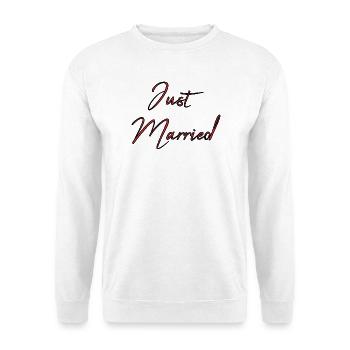 GERADE VERHEIRATET. Junggesellinnenabschied. VALENTINSTAG. PAAR - Unisex Pullover - Weiß - Vorne
