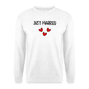 GERADE VERHEIRATET. Junggesellinnenabschied. VALENTINSTAG. PAAR - Unisex Pullover - Weiß - Vorne