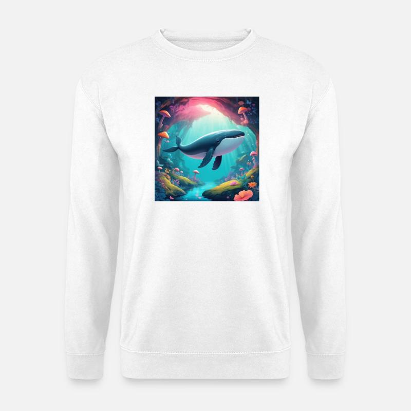 Fliegender Wal - Unisex Pullover - Weiß