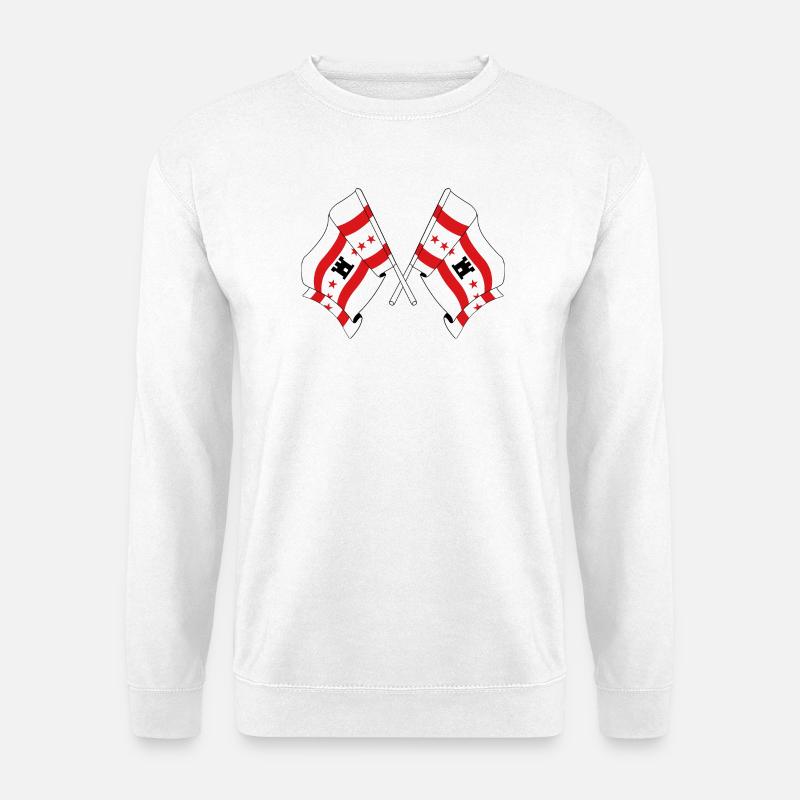 Zwei Flaggen der Provinz Drenthe - Unisex Pullover - Weiß