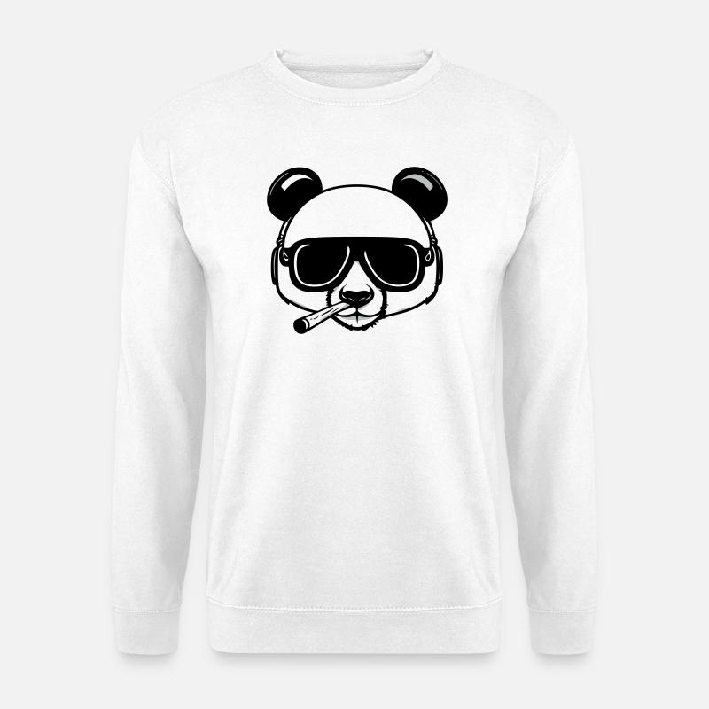 Stoned Panda - Unisex Pullover - Weiß