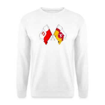 Flag of Poland, Lubin crossed - Unisex Sweatshirt - white - Front