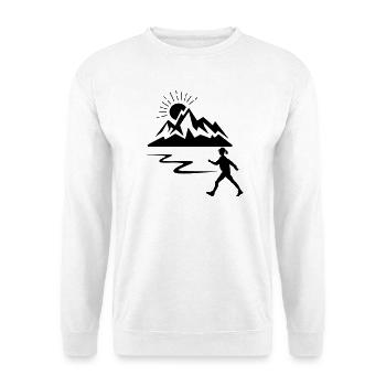 Wandererin, Frau, Berge - Unisex Pullover - Weiß - Vorne