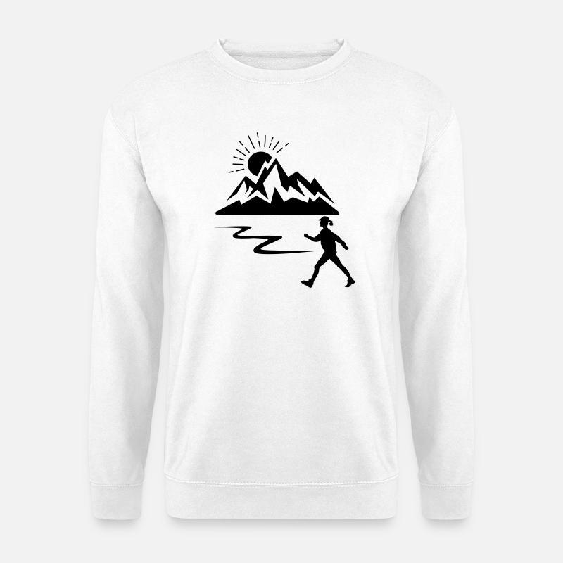 Wandererin, Frau, Berge - Unisex Pullover - Weiß
