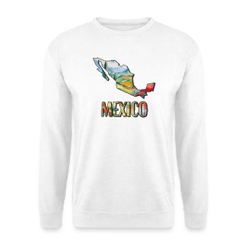 Carte à l’aquarelle du Mexique - Sweat-shirt Unisexe - blanc - Devant