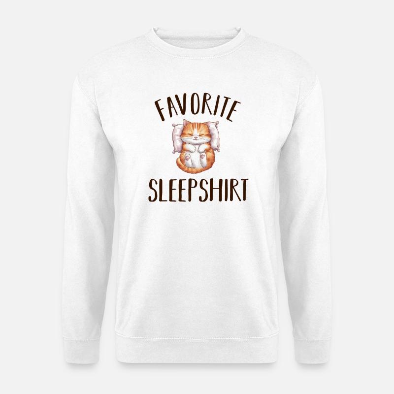 Sleeping Cat Pajamas - Unisex Sweatshirt - white