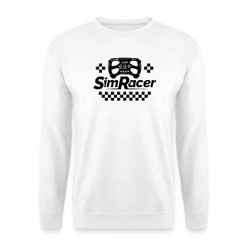 Sim Racer gamer Simracing Lenkrad Symbol Logo icon - Unisex Pullover - Weiß - Vorne