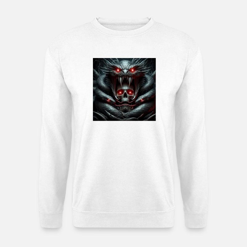 Schädel von Schlangen gefressen - Unisex Pullover - Weiß