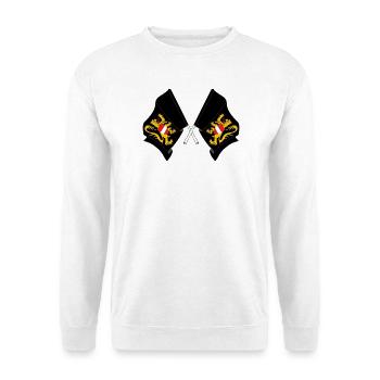 Zwei Flaggen Flämisch-Brabant Belgien - Unisex Pullover - Weiß - Vorne