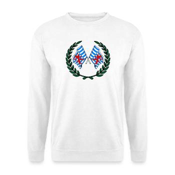 Flaggen der Provinz Luxemburg Belgien Lorbeerkranz - Unisex Pullover - Weiß - Vorne