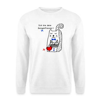 Worry Eater Cat - Unisex Sweatshirt - white - Front