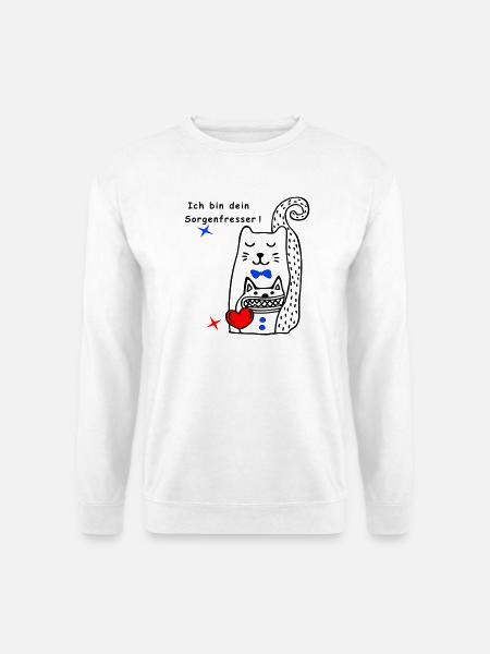 Worry Eater Cat - Unisex Sweatshirt - white